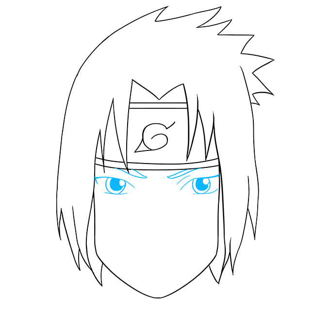 Cách vẽ Uchiha Sasuke từ Naruto: Bước 7