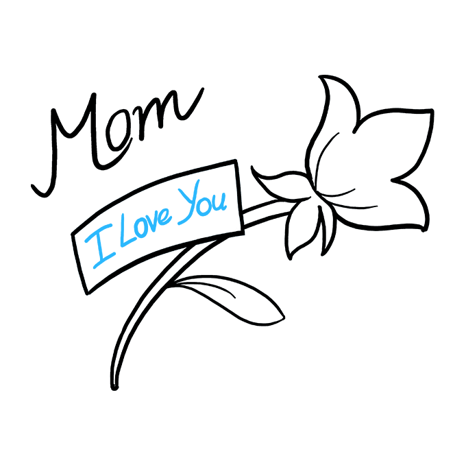 Cách vẽ hoa ngày của mẹ: Bước 8