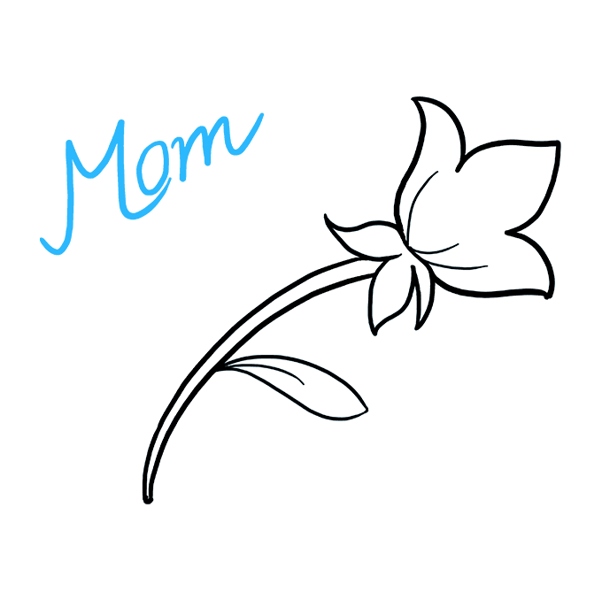 Cách vẽ hoa ngày của mẹ: Bước 5