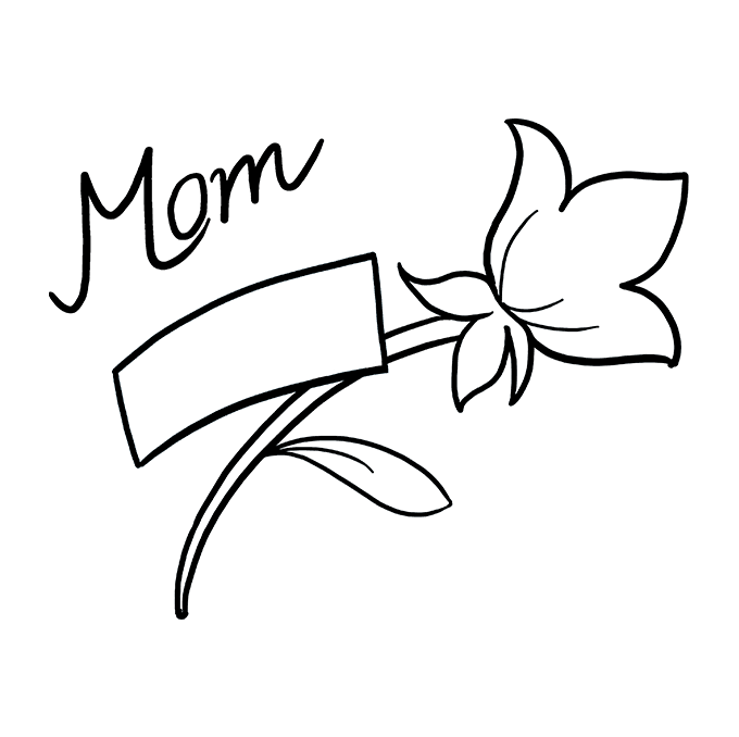 Cách vẽ hoa ngày của mẹ: Bước 7