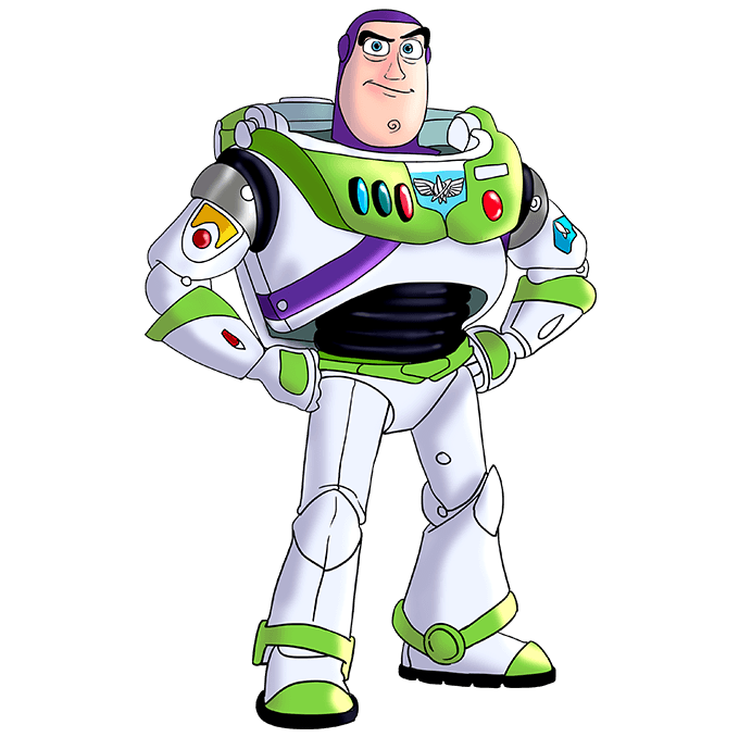 Cách vẽ Buzz Lightyear từ Câu chuyện đồ chơi: Bước 10