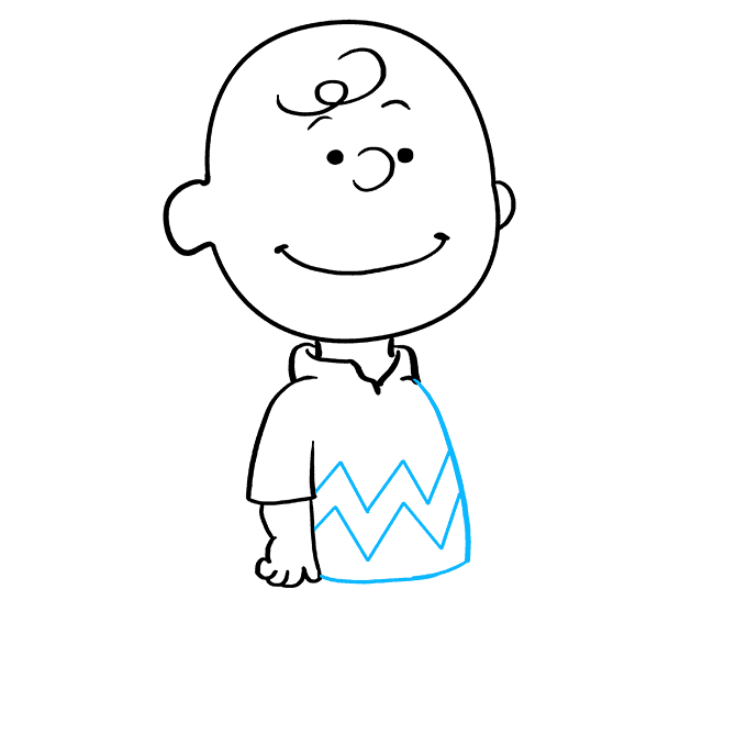 Cách vẽ Charlie Brown: Bước 6