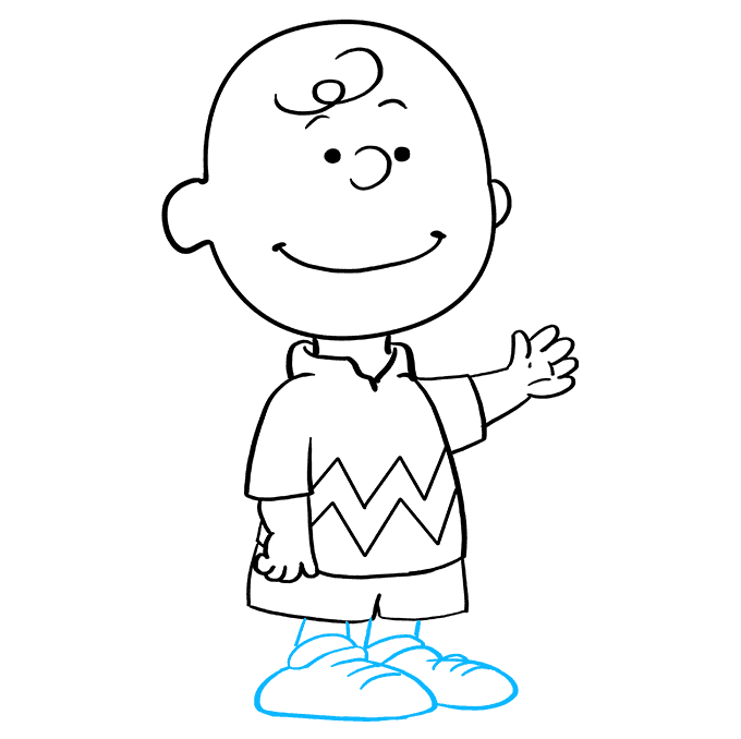 Cách vẽ Charlie Brown: Bước 9