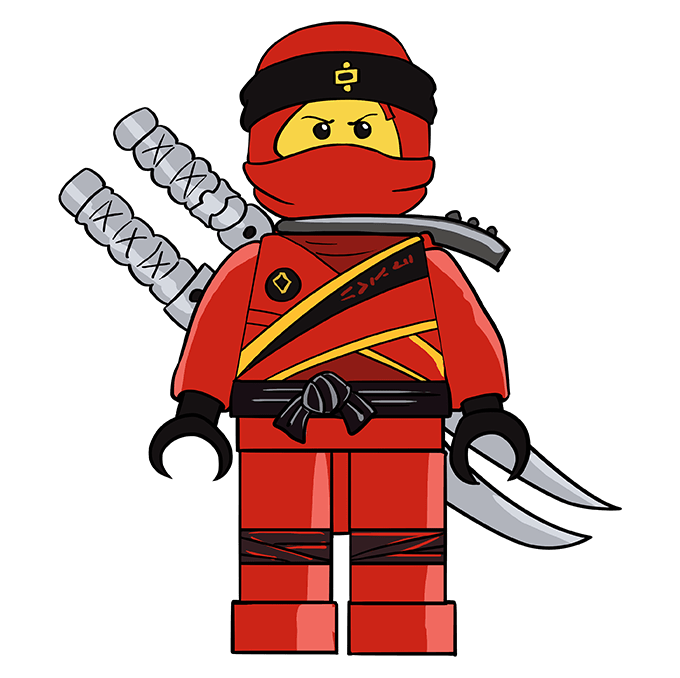 Cách vẽ Kai từ Ninjago: Bước 10