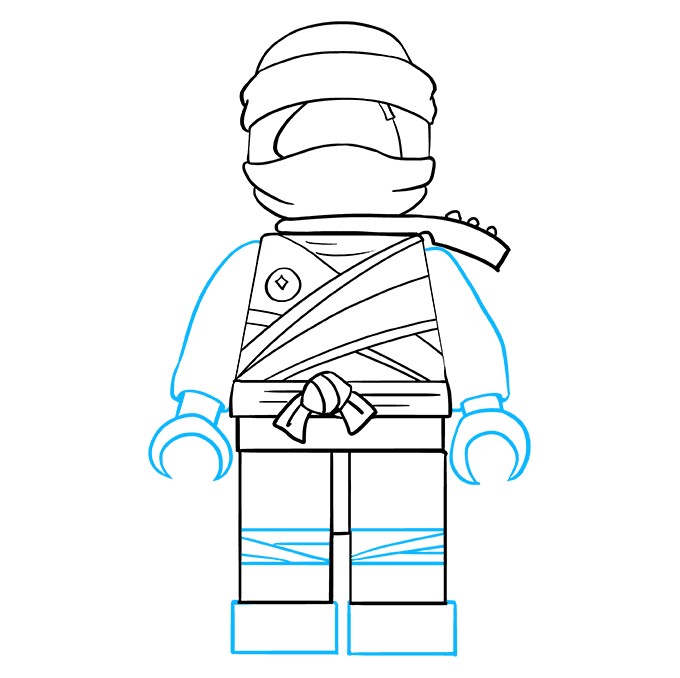 Cách vẽ Kai từ Ninjago: Bước 8