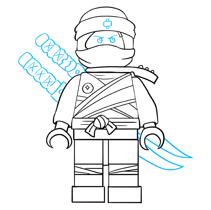 Cách vẽ Kai từ Ninjago: Bước 9