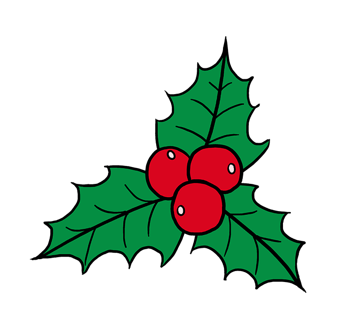 Cách vẽ Holly: Bước 10