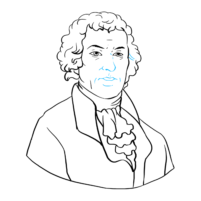 Cách vẽ Thomas Jefferson: Bước 9