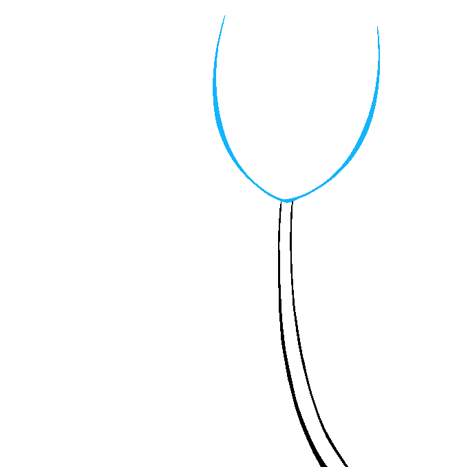 Cách vẽ hoa tulip: Bước 2