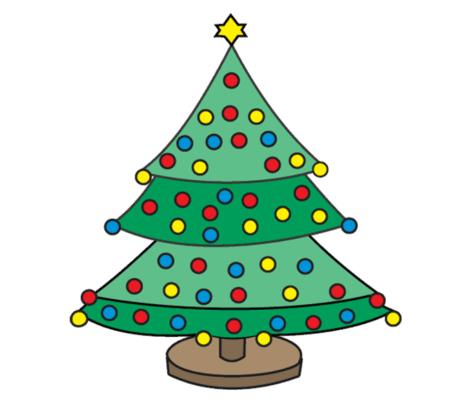 Cách vẽ cây thông Noel: Bước 18