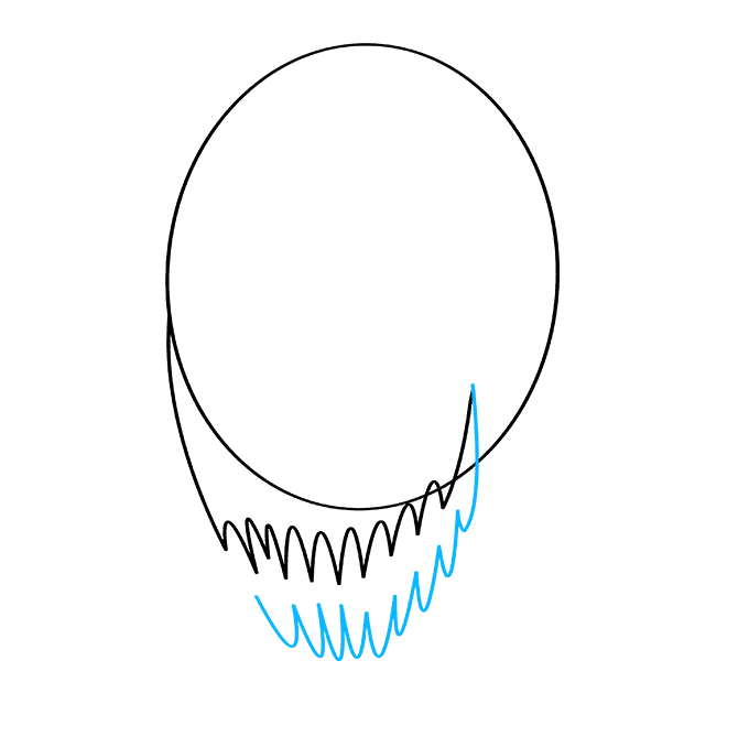 Cách vẽ Carnage từ Người Nhện: Bước 3