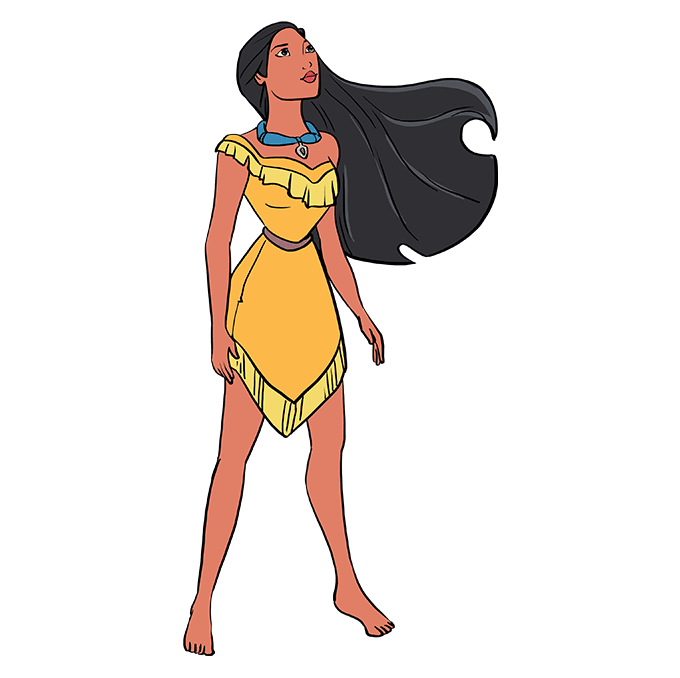 Cách vẽ Pocahontas: Bước 10