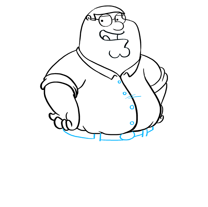 Cách vẽ Peter Griffin từ Family Guy: Bước 8