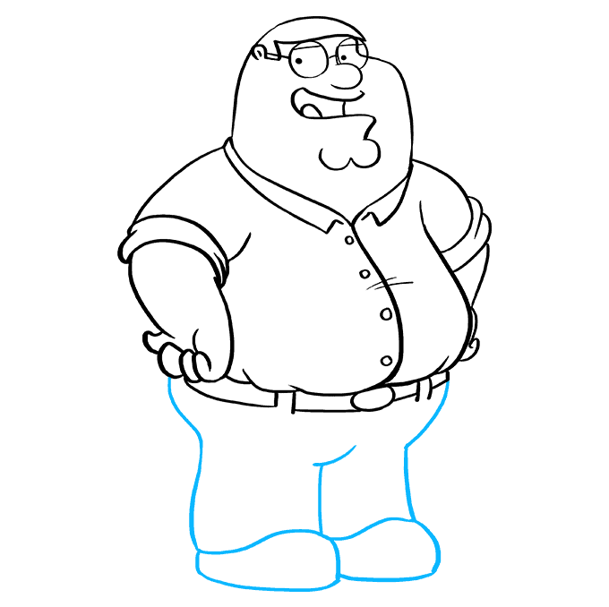 Cách vẽ Peter Griffin từ Family Guy: Bước 9