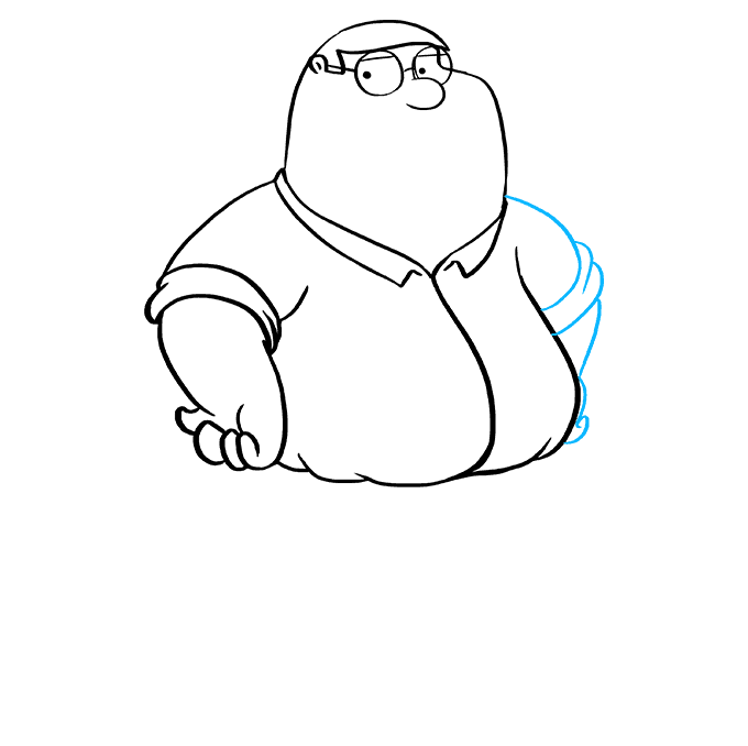 Cách vẽ Peter Griffin từ Family Guy: Bước 6