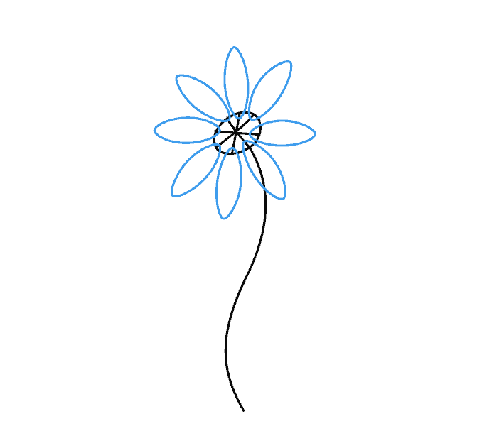 Cách vẽ hoa cúc: Bước 3