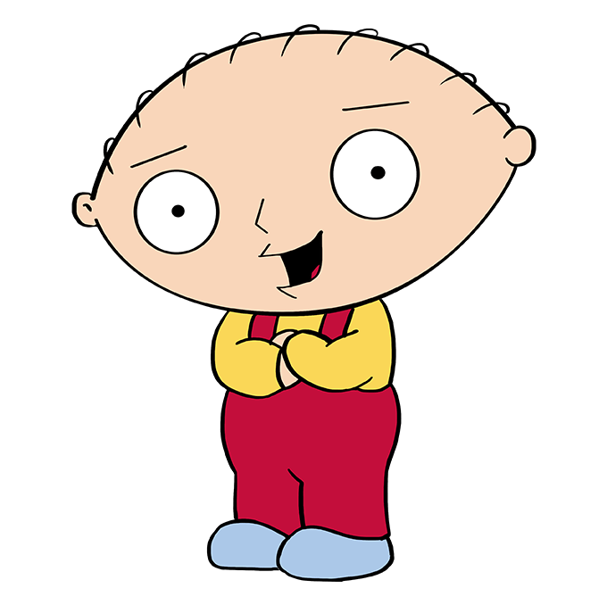 Cách vẽ Stewie Griffin trong Family Guy: Bước 10