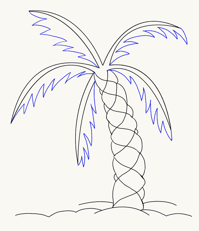 Cách vẽ cây cọ: Bước 13