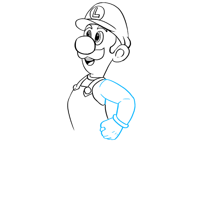 Cách vẽ Luigi từ Super Mario Bros: Bước 6