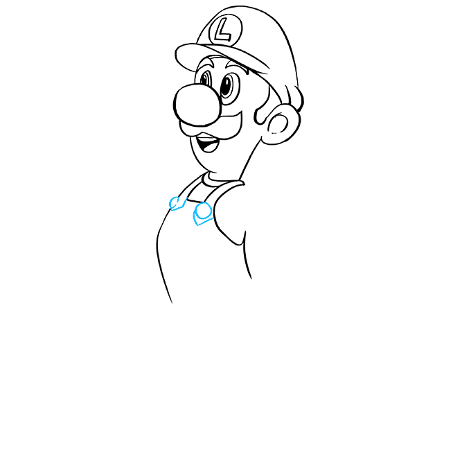 Cách vẽ Luigi từ Super Mario Bros: Bước 5