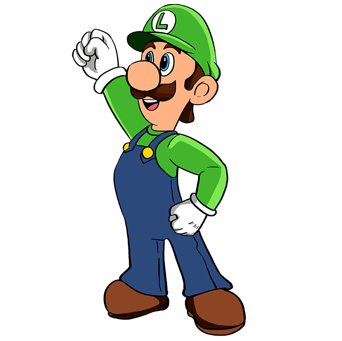 Cách vẽ Luigi từ Super Mario Bros: Bước 10