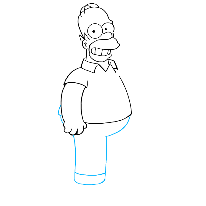 Cách vẽ Homer Simpson: Bước 6