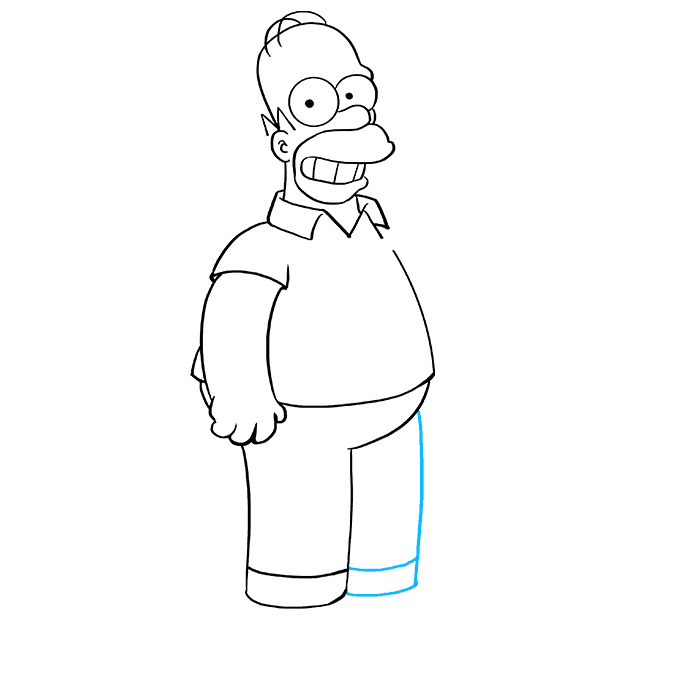 Cách vẽ Homer Simpson: Bước 7