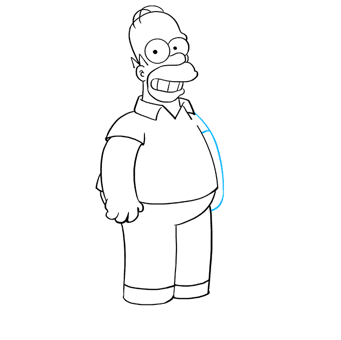 Cách vẽ Homer Simpson: Bước 8