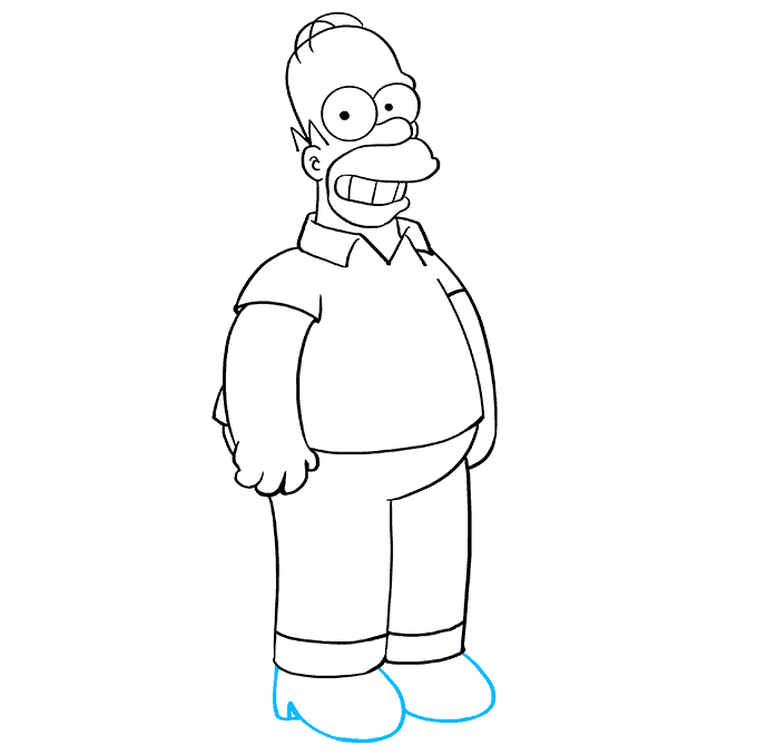 Cách vẽ Homer Simpson: Bước 9