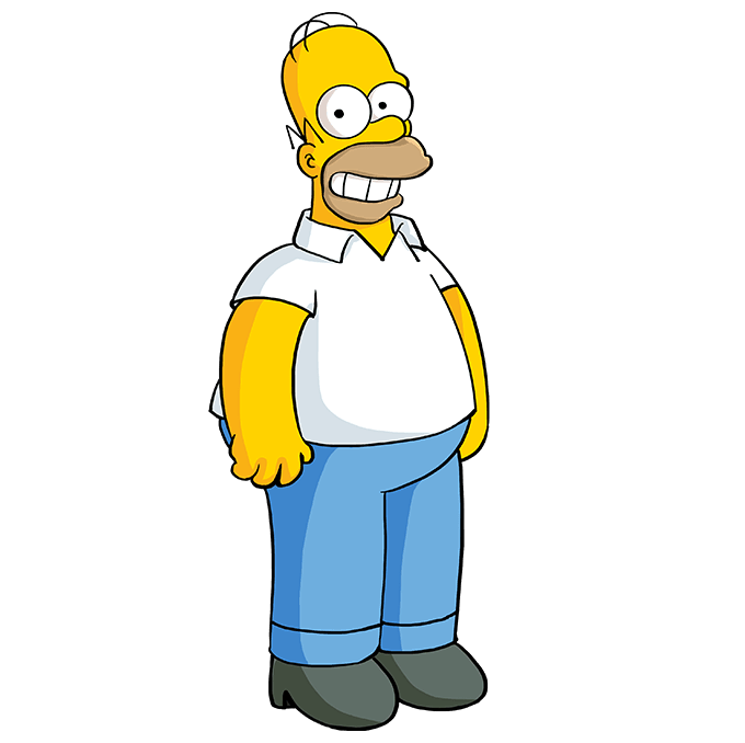 Cách vẽ Homer Simpson: Bước 10