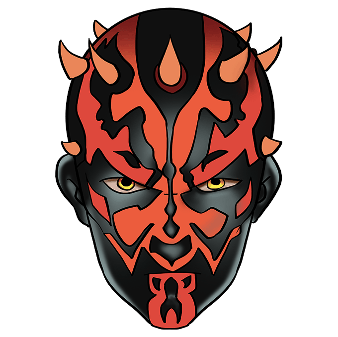 Cách vẽ Darth Maul từ Chiến tranh giữa các vì sao: Bước 10