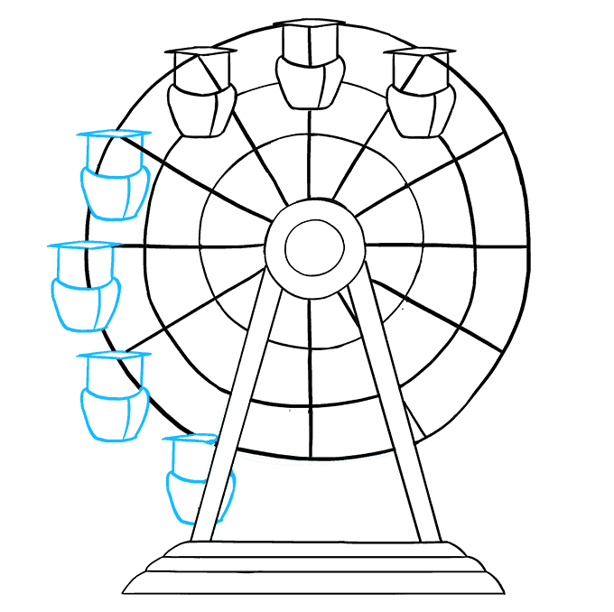 Cách vẽ vòng đu quay: Bước 7