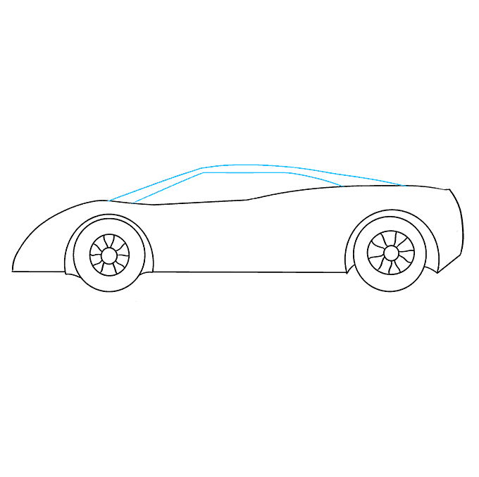 Cách vẽ Lamborghini: Bước 7