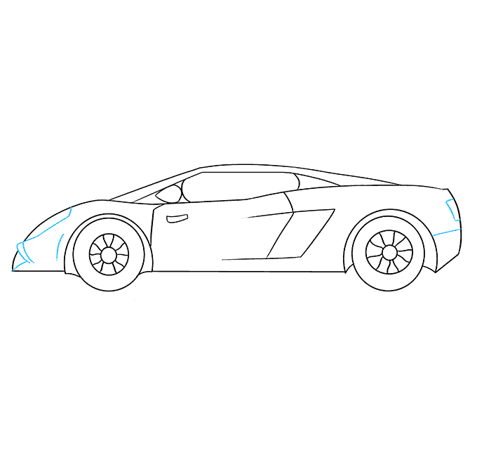 Cách vẽ Lamborghini: Bước 9
