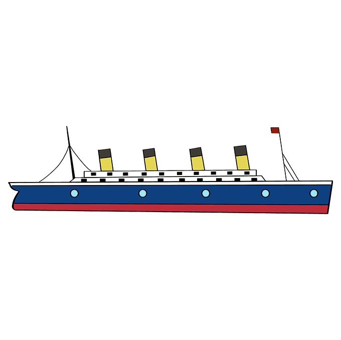 Cách vẽ Titanic: Bước 10