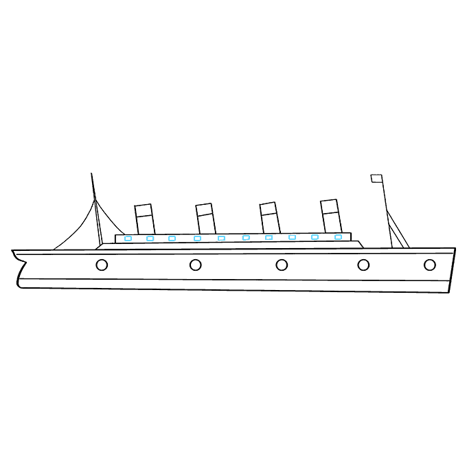 Cách vẽ Titanic: Bước 8