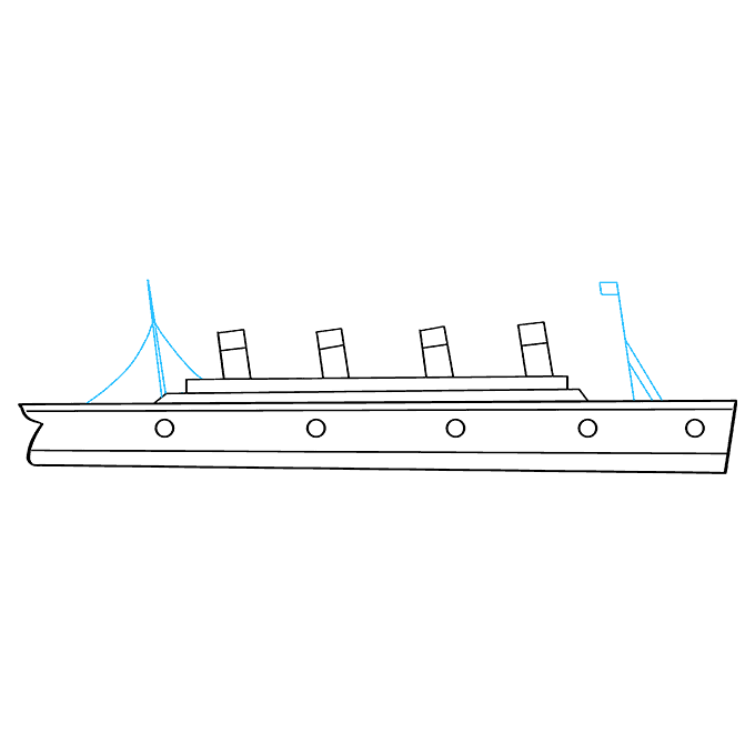 Cách vẽ Titanic: Bước 7