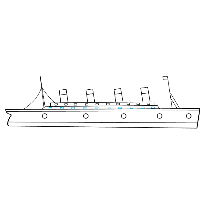 Cách vẽ Titanic: Bước 9