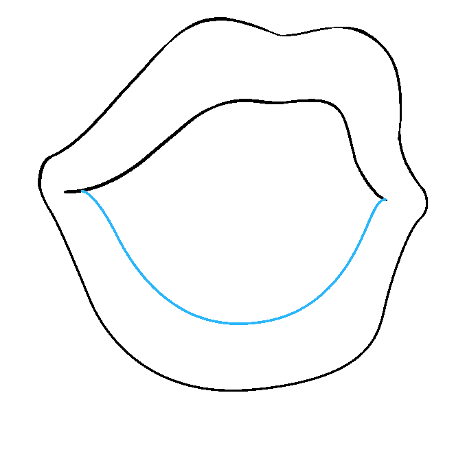 Cách vẽ miệng và lưỡi: Bước 4