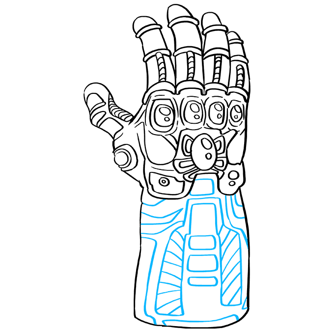 Cách vẽ Infinity Gauntlet từ Avengers: Bước 9