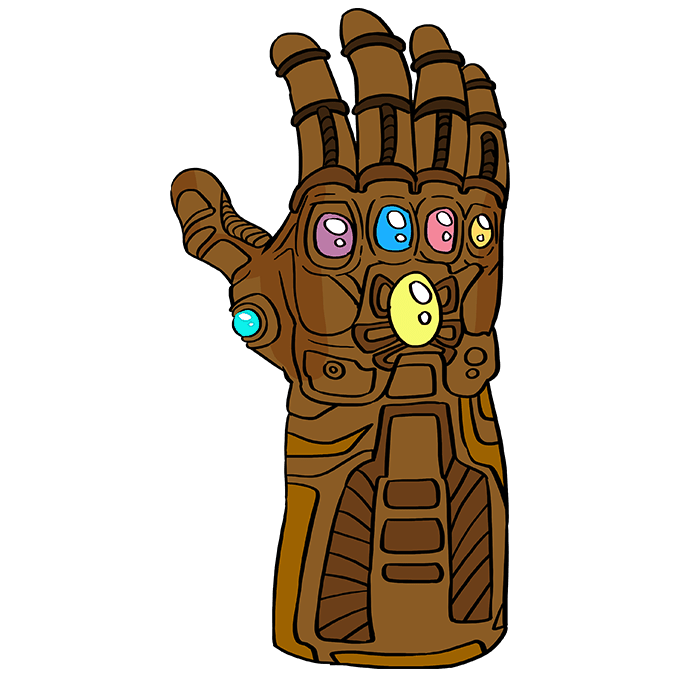 Cách vẽ Infinity Gauntlet từ Avengers: Bước 10