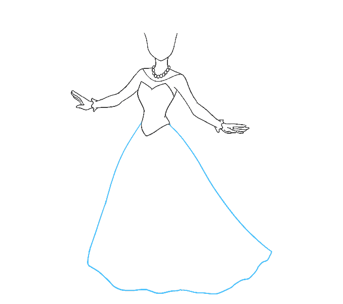 Cách vẽ công chúa hoạt hình: Bước 10