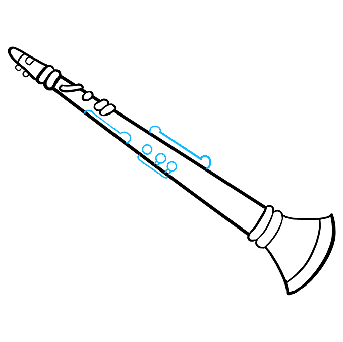 Cách vẽ Clarinet: Bước 8