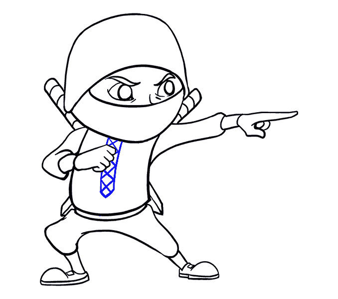 Cách vẽ phim hoạt hình Ninja: Bước 18