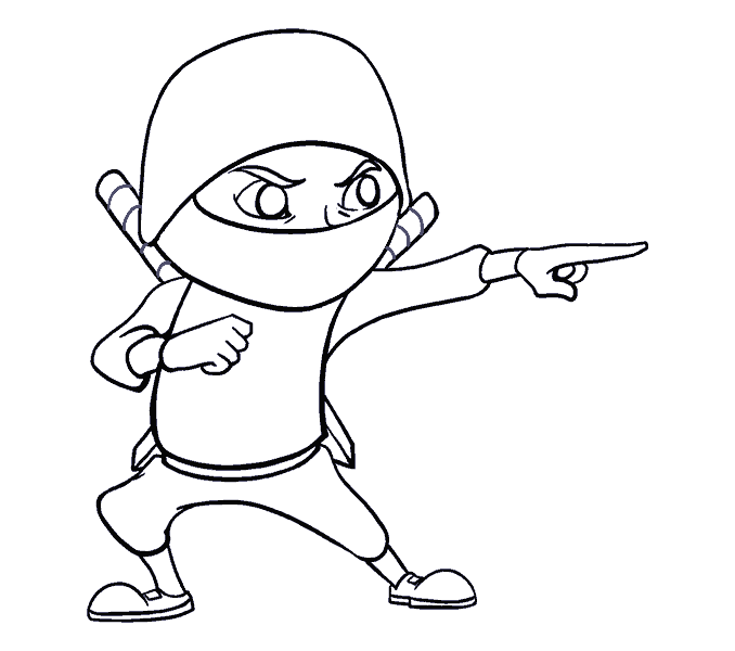 Cách vẽ phim hoạt hình Ninja: Bước 17
