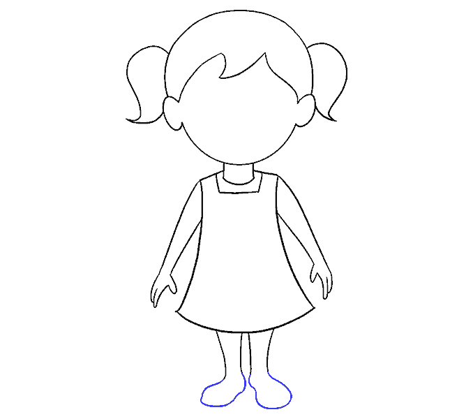 Cách vẽ cô gái hoạt hình: Bước 15