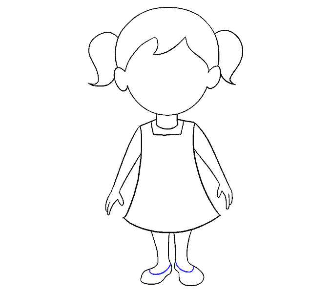 Cách vẽ cô gái hoạt hình: Bước 16