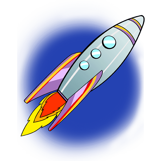 Cách vẽ tàu Rocket: Bước 10