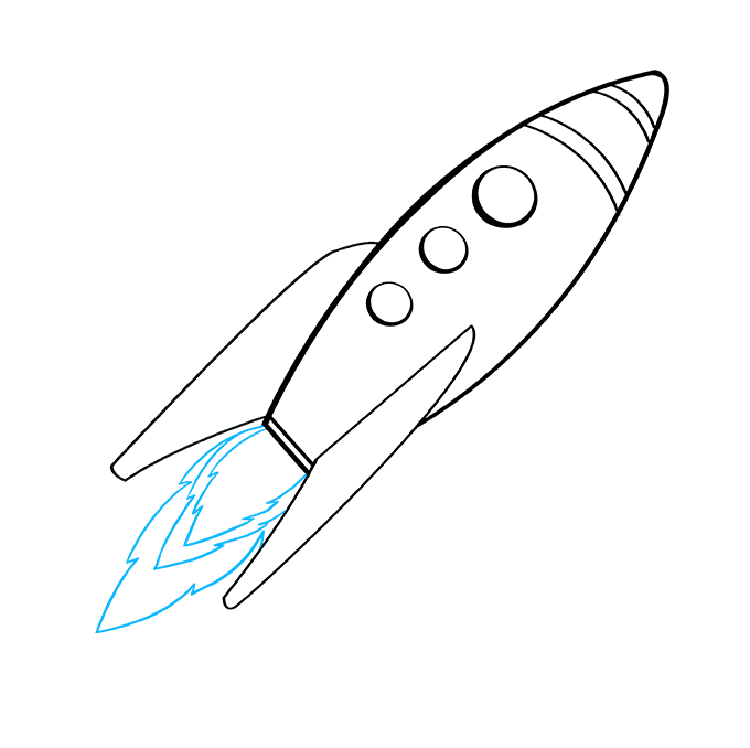 Cách vẽ tàu Rocket: Bước 9