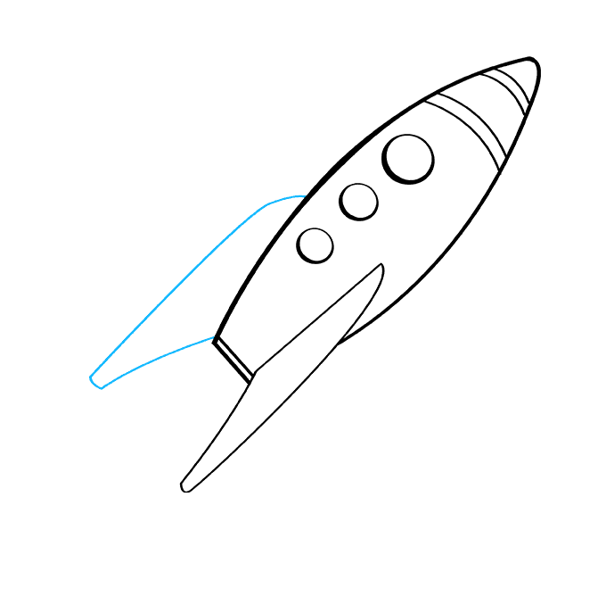 Cách vẽ tàu Rocket: Bước 8